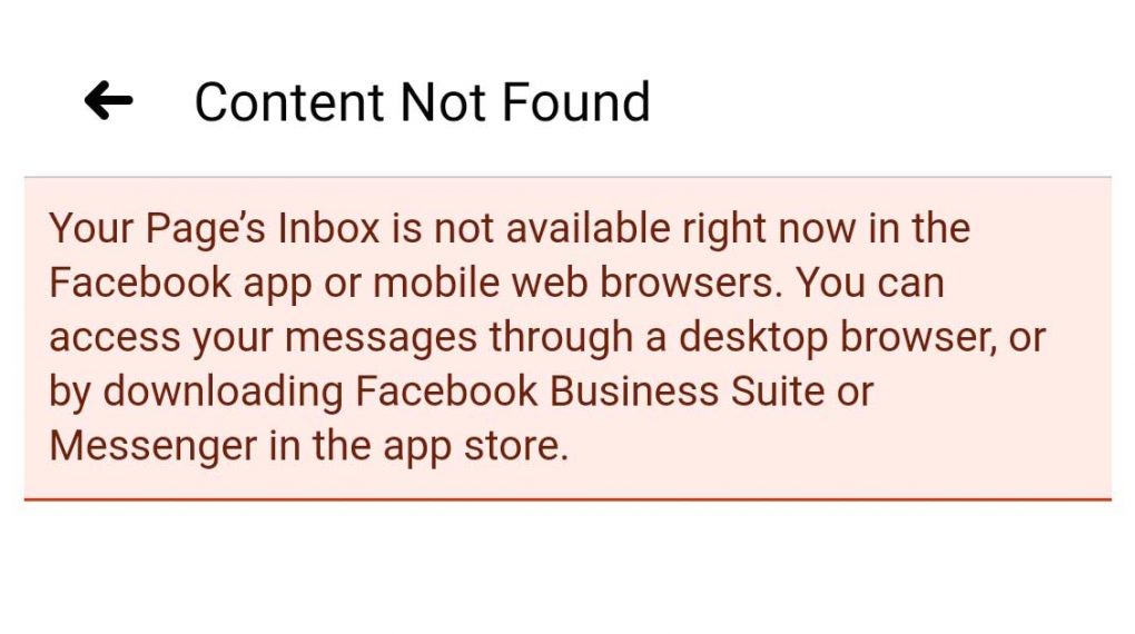 Why is Facebook Showing Content not Available?